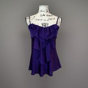 Y2K Forever 21 Purple Ruffle Cami Top‎ Spaghetti Strap Sleeveless S/P